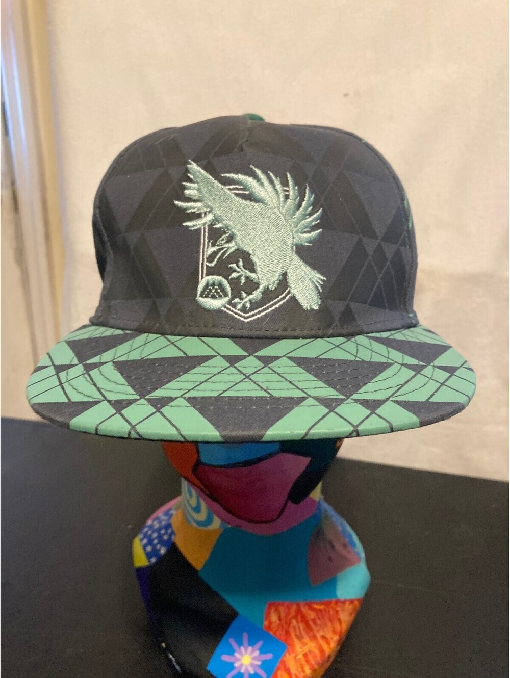 Bungie Destiny 2 SnapBack Hat Green Gray Geometric Triangle Eagle Logo
